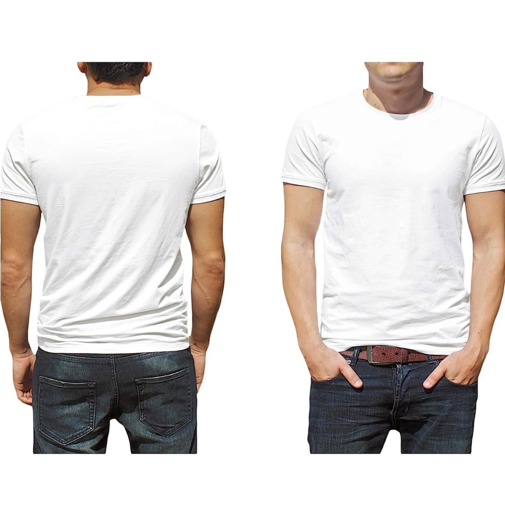 NWT Andrew Scott 3 Pack White Crew Neck Cotton T-Shirts Size Medium